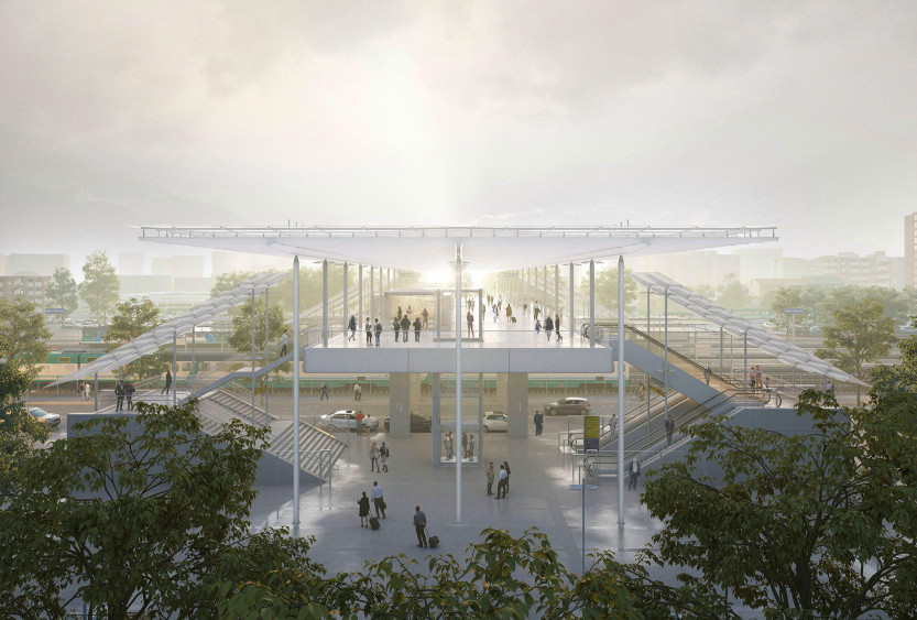 immagine di galleria 'Stazione a ponte e piazza I° Maggio'